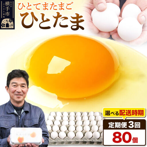【常温発送】《定期便3ヶ月》ひとたま 80個（業務用）【発送時期が選べる】東海林養鶏場 ひとたま 卵 玉子 たまご タマゴ 3か月 3ヵ月 3カ月 3ケ月 開始時期選べる