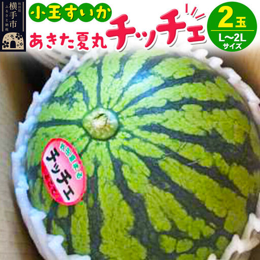 夏の贈り物 秋田県産 あきた夏丸チッチェ 小玉すいか 2玉(L〜2Lサイズ)