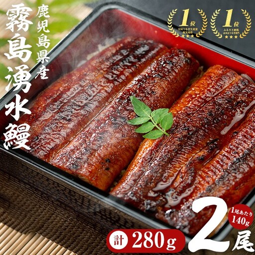 国産 うなぎ 蒲焼 2尾 霧島湧水鰻の蒲焼き 140g以上×2尾＜計280g以上＞ うなぎ 鰻 ウナギ 2尾 国産 九州産 蒲焼き 【志布志市人気No.1お礼の品】 a1-157-yy