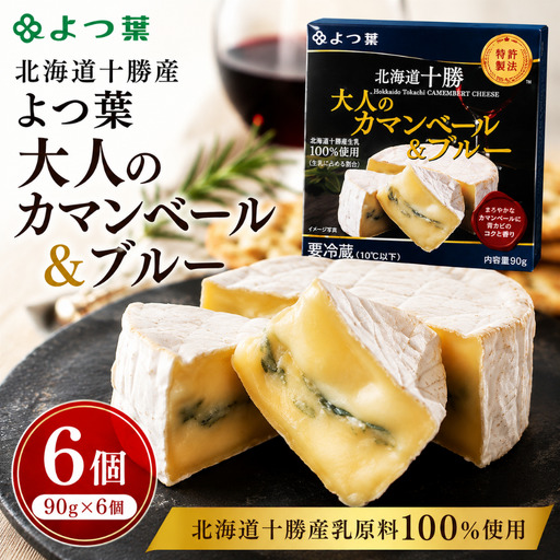 北海道十勝産 よつ葉大人のカマンベール＆ブルー6個 【  チーズ 贈答  ギフト セット  送料無料 】 SKA033