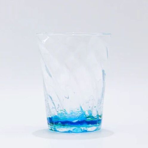 【RYUKYU GLASS WORKS 海風】オキナワオーシャン　モールタンブラー ☆琉球ガラス 読谷村 コップ 夏 ガラス工房 GALA青い海 彩り うちなーすぐりむん 清涼感 地場産品 手作り 人気商品 沖縄 プレゼントに 涼しさ演出 お祝いに オススメ 伝統工芸品