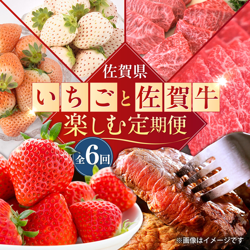 [2027年発送分 先行予約][全6回定期便]生産者応援 いちごと佐賀牛を楽しむ定期便 / いちご 苺 牛肉 / 佐賀県ふるさと納税 