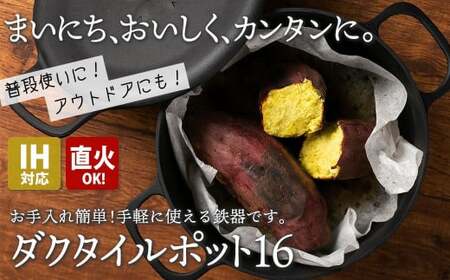 IH対応 鉄 鍋 ダクタイルポット16cm 鉄器 錆びにくい 鉄鍋 鉄器 スキレット 錆びにくい 一人暮らし アウトドア BBQ キャンプ 直火 超軽量 岩手県 北上市 K0060 (岩手製鉄) ダッチオーブン 岩鉄 キャンプ 調理器具 フライパン 岩鉄 ディープフライパン