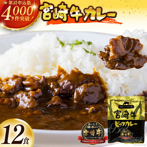 【カレー】 カレー レトルト 宮崎牛カレー 160g 12食 セット