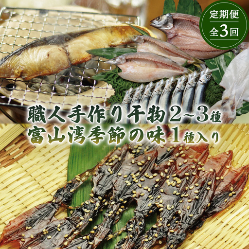 【年間3回定期便】職人手作り地魚一夜干真空パックと富山湾季節の味(氷見ぶり、ホタルイカ、みりん干）