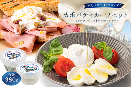 がんばれ中日ドラゴンズ!カポバティカーノセット[中日ドラゴンズコラボ] チｰズ 乳製品 モッツアレラ ストラッチャテッラ イタリアンチｰズ フレッシュチｰズ コラボ ドラゴンズ [0073-085]