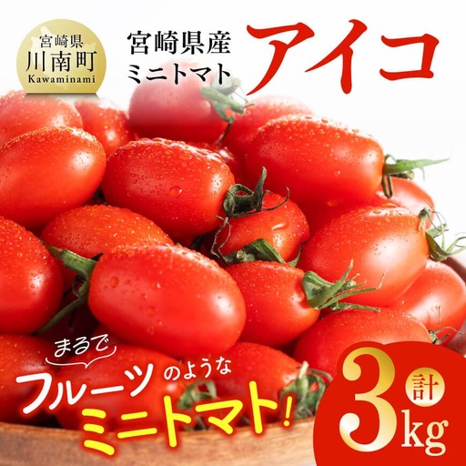 宮崎県産ミニトマト「アイコ」3kg [ 宮崎県産 ミニトマト トマト ]