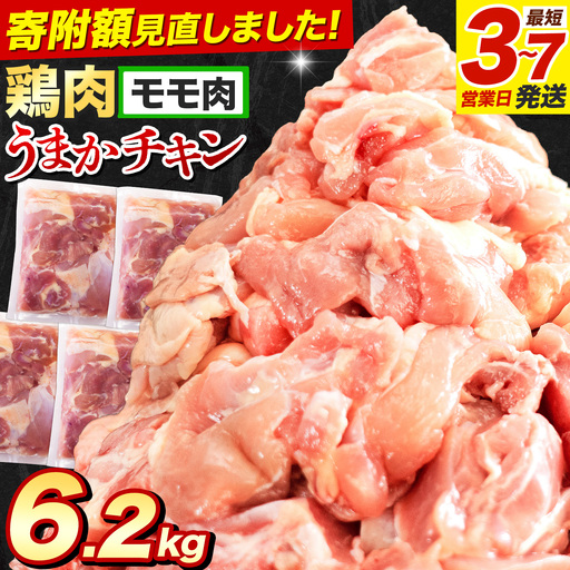 鶏肉 もも肉 合計6.2kg 鶏肉 モモ肉 うまかチキン[3-7日以内に出荷予定(土日祝除く)]