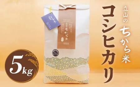 立山のちから米 コシヒカリ 5kg こしひかり 銘柄米 ブランド米 国産 米 お米 日本米 ギフト 贈り物 備蓄 防災 食品 F6T-911
