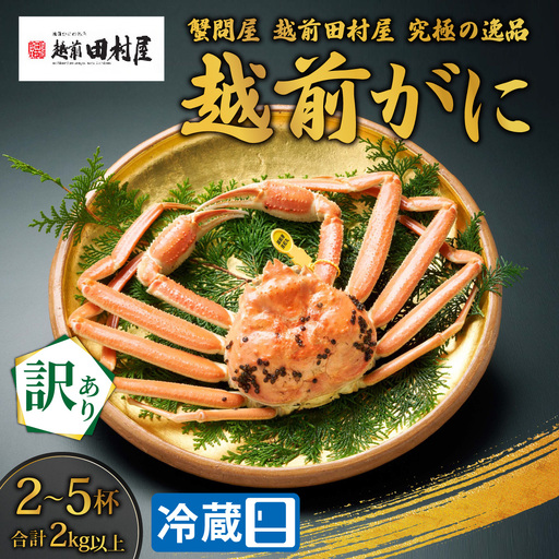 [先行予約][蟹問屋 越前田村屋 訳あり]越前がに合計2kg以上(2-5杯) 3〜5人前[M-029023]