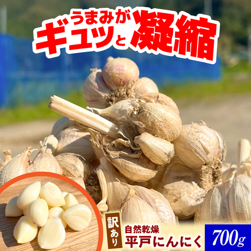 訳あり 植田ファームの自然乾燥平戸にんにく700g [2026年6月10日?2026年10月31日] 高知県 土佐市[株式会社植田ファーム][BQAT005]