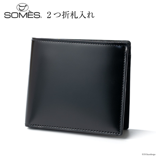 SOMES 財布 二つ折り 札入れ (ブラック) HV-22