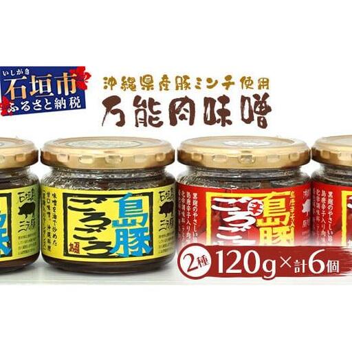 島豚ごろごろ 島唐辛子入り【ピリ辛】×3個・沖縄のおふくろの味×3個 　AD-2