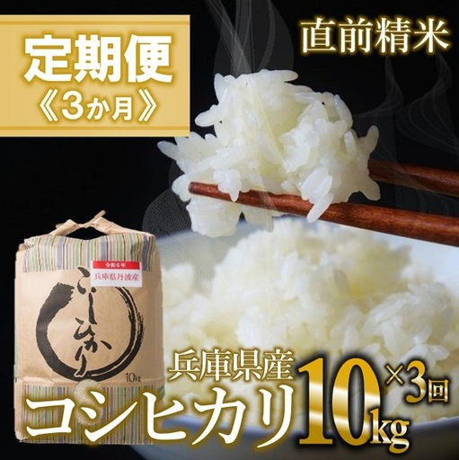 【定期便/３回】コシヒカリ 白米10kg ×3か月連続お届け