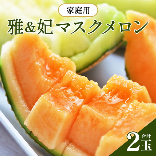 [11月以降順次配送]高知県産 マスクメロン 2玉 家庭用 [ 赤肉青肉セット フルーツ くだもの フルーツ メロンの返礼品 ] 香南市 tn-0026