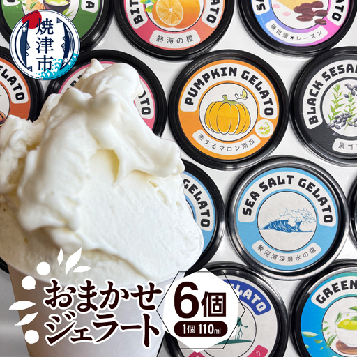こだわり素材たっぷりのジェラート110ｍｌおまかせ６個セット (a10-1130)