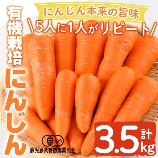 [先行予約受付中!2026年12月以降順次発送予定]有機にんじん(合計3.5kg) [もりやま農園]霧島市 国産 有機栽培 野菜 やさい 人参 ニンジン