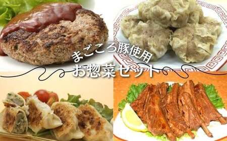 お惣菜セット ハンバーグ140g×3個・焼売10個・餃子10個・スペアリブ2本 まごころ豚