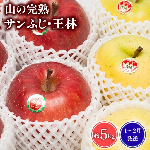 りんご 山の完熟サンふじ・王林 約5kg  [hi-0010-005]