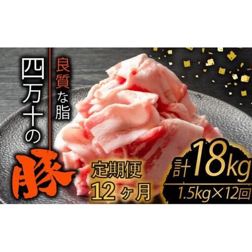 【 豚肉 】 豚肉定期便 全12回 計18kg （1.5kg×12ヶ月)