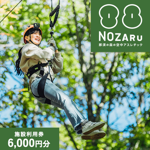 NOZARU KOZARU キツネノボリ 施設利用券6,000円分（3,000円×2枚）｜体験 アスレチック アクティビティ 遊び 観光 旅行 子供 チケット 那須 栃木県 那須町〔C-74〕