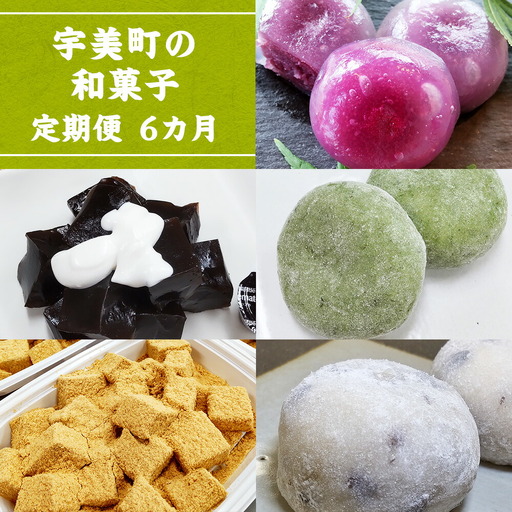 和菓子 6回 定期便 河原のしずく 珈琲わらび餅 黒みつ付 草餅 わらび餅 豆大福