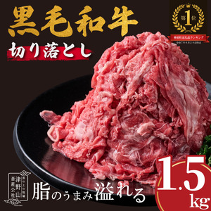 低温でも脂身がとろけるゆすはら牛切り落とし 1.5kg　牛肉 和牛 黒毛 こま切れ オレイン酸 高知県産