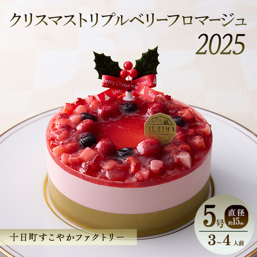 【TOIRO】クリスマス トリプルベリーフロマージュ（5号・直径約15cm）｜十日町すこやかファクトリー