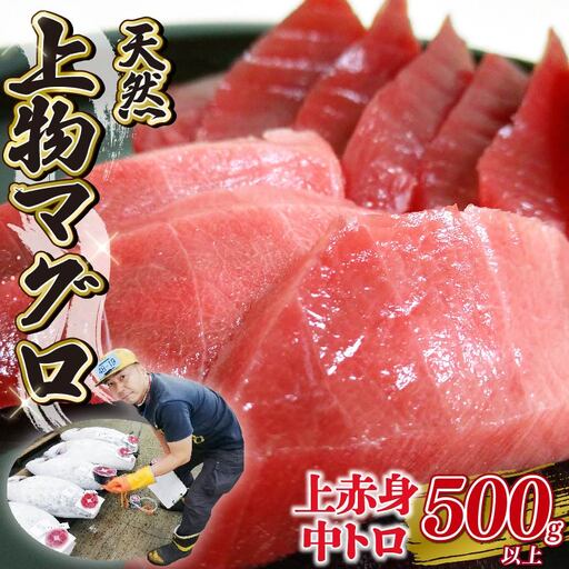 上物マグロ 天然2種 500g以上 まぐろ[oo-001]