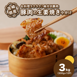 簡単調理 宮崎県産豚肉の生姜焼き 小分け 3kg(300g×10P)_K16_0147_1