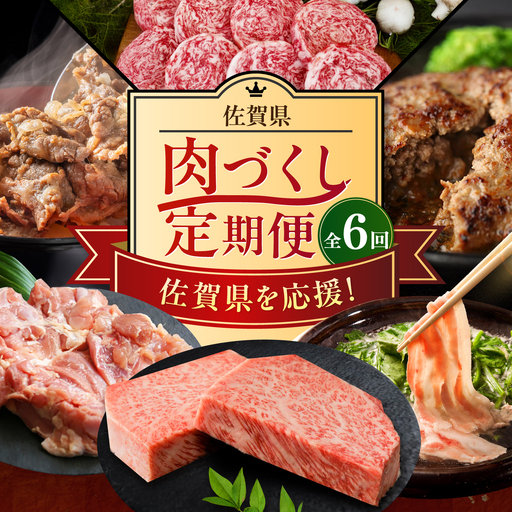[全6回定期便]佐賀県の畜産農家を応援!佐賀県肉づくし定期便 / 佐賀牛 鶏肉 豚肉 切り落とし ステーキ ハンバーグ / 佐賀県ふるさと納税 