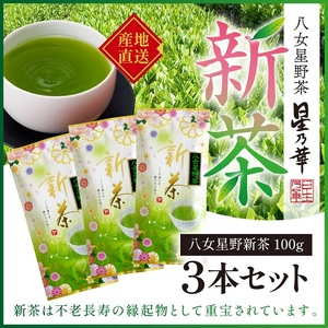 A1503.【新茶】八女星野茶（100g×3本）／2027年5月～7月中旬頃発送【八女茶】