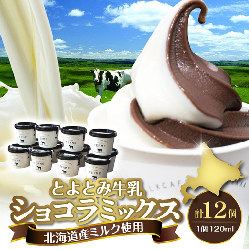 とよとみ牛乳ソフトクリーム【ショコラミックス 12個】 ソフトクリーム