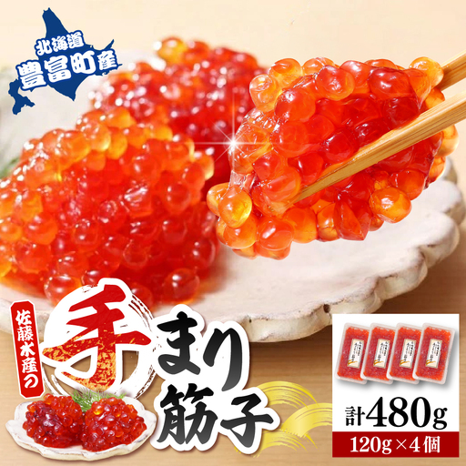 佐藤水産 手まり筋子120g×4個セット 計480g[KAT-305]
