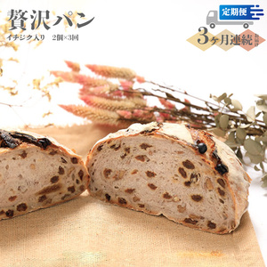 [ふるさと納税][[定期便/3回]イチジク入り☆限定!贅沢パン 天然酵母 パン 350g×2個×3回(計6個)] ワインとの相性抜群 レーズン くるみ フィグ レザン どっしり ハード 自家製 350g×2を3ヶ月連続 カンパーニュ 自家製天然酵母[常温]送料無料