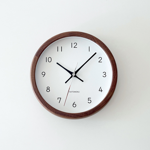 KATOMOKU muku clock 木製掛け時計（ウォールナット）km-130WA