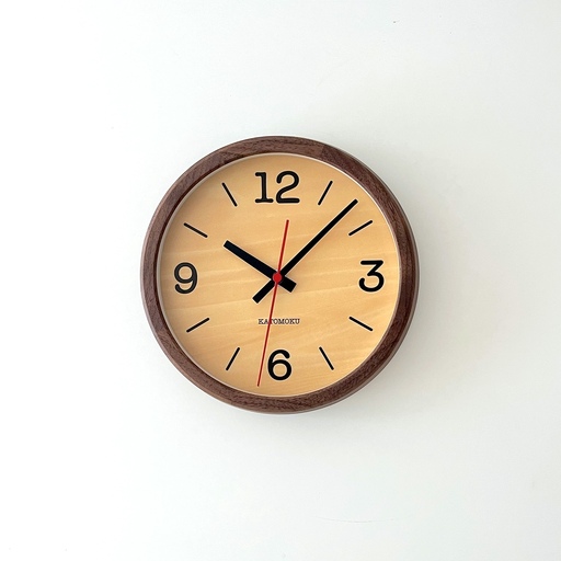 KATOMOKU muku clock 木製掛け時計（ウォールナット）km-136WA