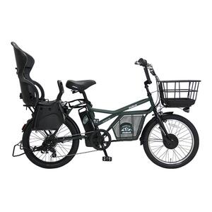 ヱビス自転車 ミニベロカーゴ電動アシスト自転車 GRC-515L-R 20インチ シマノ製外装7段変速[本体:マットオリーブ×子乗せ:ブラック]