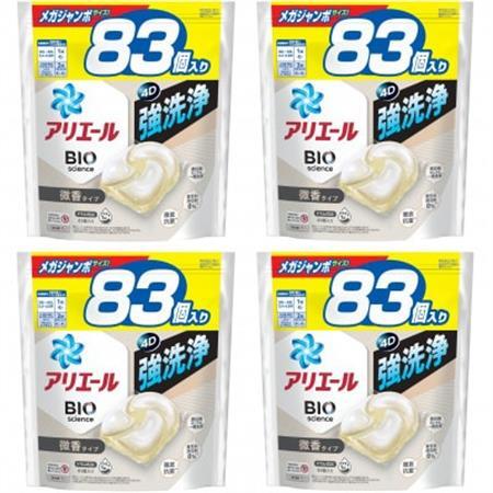 P＆G　アリエールジェルボールプロ　微香　つめかえメガジャンボサイズ(83個入) 4個セット_雑貨・日用品 洗剤 日用品 _【1553058】