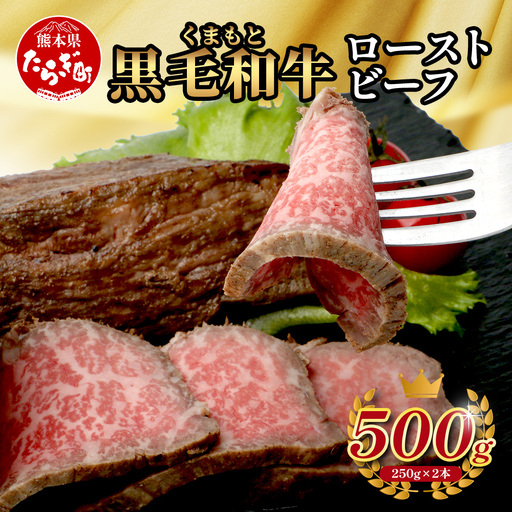 絶品! 熊本県産 黒毛和牛 ローストビーフ 500g [ 黒毛 和牛 100% 国産 霜降り 赤身 ブランド牛 上質 ごちそう ロースト ビーフ 常備 冷凍 熊本県 ]