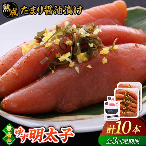 【全3回定期便】熟成 たまり醤油漬け 無着色 ゆず明太子 10本入り(700g)桂川町/有限会社フィッシャーマンズクラブ 明太子 めんたい [ADBO054] 明太子 柚子明太子 ゆずめんたいこ 柚子めんたい 定期便