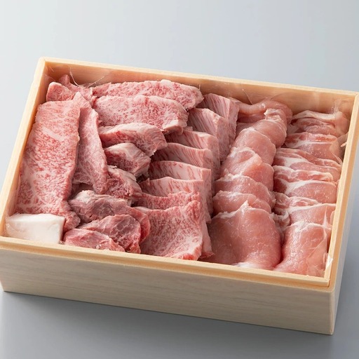 宝牧場 近江牛上カルビ500g・みるく豚500g焼肉用セット [高島屋選定品]