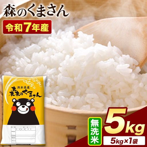 米 令和7年産 無洗米 森のくまさん 5kg (5kg×1袋)[1-5日以内に出荷予定(土日祝を除く)]