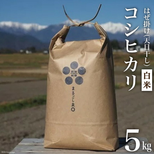米 令和7年 栽培期間中農薬・化学肥料不使用 はぜ掛け 天日干し コシヒカリ 白米 5kg