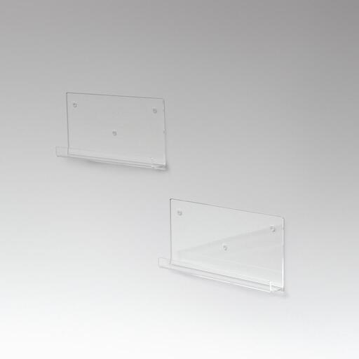 アクリリック ウォールシェルフ Ｗ38浅型(2個組) 約幅38×奥行5×高さ18cm(1ヶ) 棚 ピン止め 賃貸 工具不要 壁掛け 飾り棚 アクリリック ウォールシェルフ AKU1023204