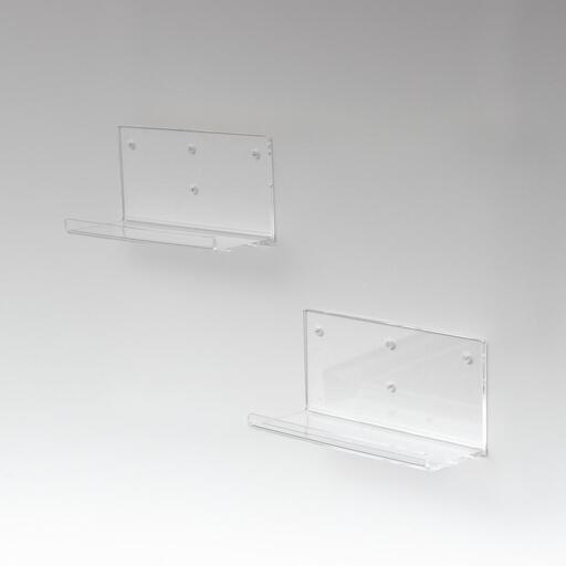 アクリリック ウォールシェルフ Ｗ38深型(2個組) 約幅38×奥行14×高さ18cm(1ヶ) 棚 ピン止め 賃貸 工具不要 アクリリック ウォールシェルフ AKU1023206