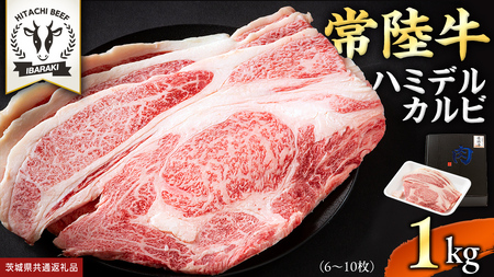 【 常陸牛 】A5 等級 ハミデルカルビ 1kg (6～10枚) (茨城県共通返礼品) 牛肉 サーロイン 焼肉 国産