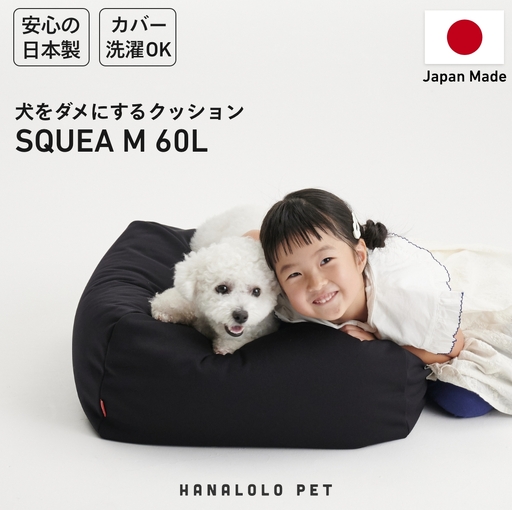 クッション ビーズクッション ハナロロ ペットクッション Mカバー付 60L ブラック