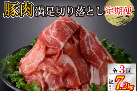 [定期便・全3回]九州産 豚肉満足 切り落とし 定期便(豚肉 切り落とし 小間切れ 定期便)