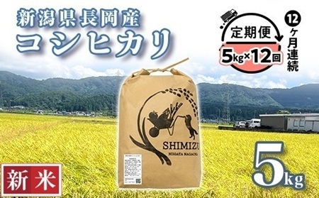 N5-8S05Z【12ヶ月連続お届け】新潟県長岡産コシヒカリ5kg